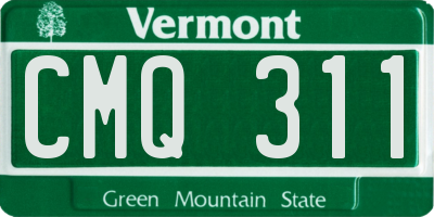 VT license plate CMQ311