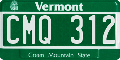 VT license plate CMQ312