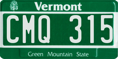 VT license plate CMQ315