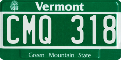 VT license plate CMQ318