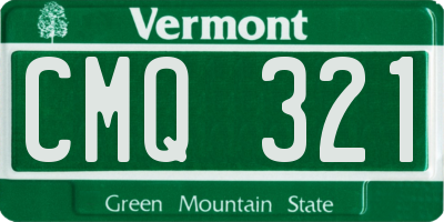 VT license plate CMQ321