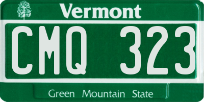 VT license plate CMQ323