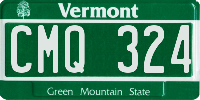 VT license plate CMQ324