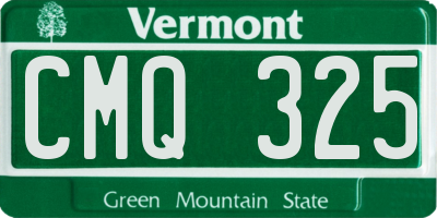 VT license plate CMQ325