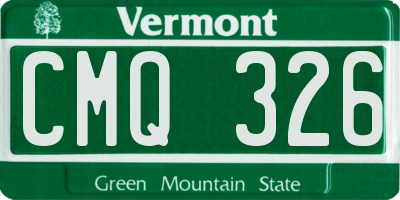 VT license plate CMQ326