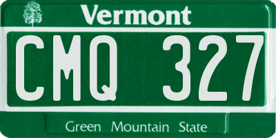 VT license plate CMQ327