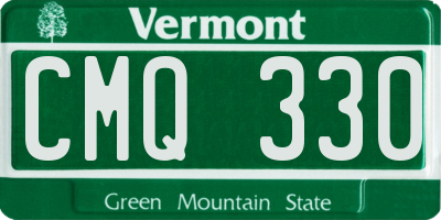 VT license plate CMQ330