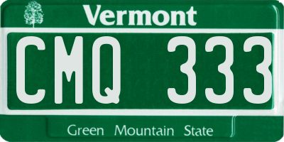 VT license plate CMQ333