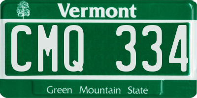 VT license plate CMQ334