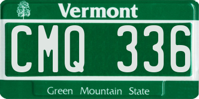 VT license plate CMQ336