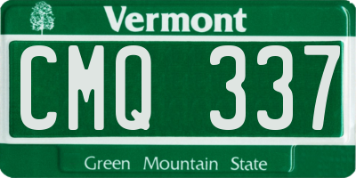 VT license plate CMQ337