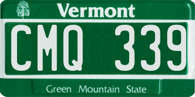 VT license plate CMQ339