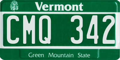 VT license plate CMQ342