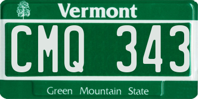 VT license plate CMQ343