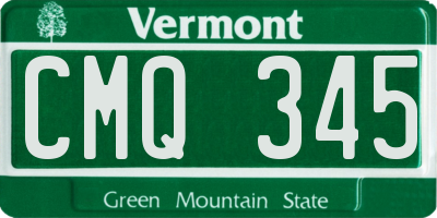 VT license plate CMQ345