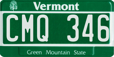 VT license plate CMQ346