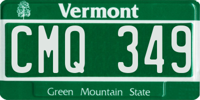 VT license plate CMQ349