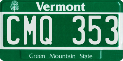 VT license plate CMQ353
