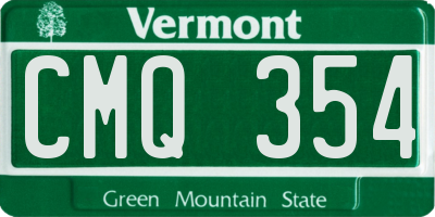 VT license plate CMQ354