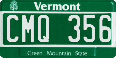 VT license plate CMQ356