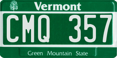 VT license plate CMQ357