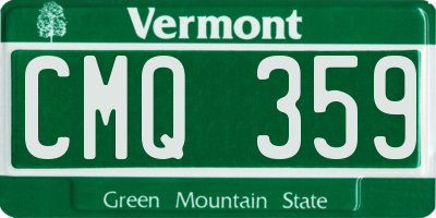 VT license plate CMQ359