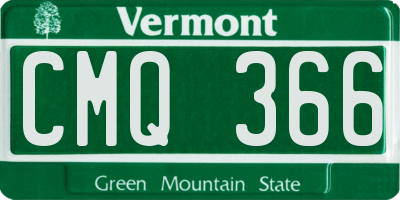 VT license plate CMQ366