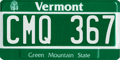 VT license plate CMQ367