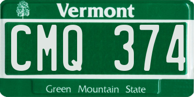 VT license plate CMQ374