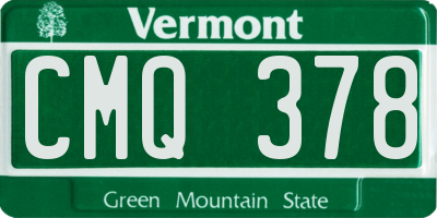 VT license plate CMQ378