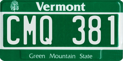 VT license plate CMQ381