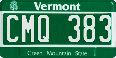 VT license plate CMQ383