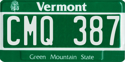 VT license plate CMQ387