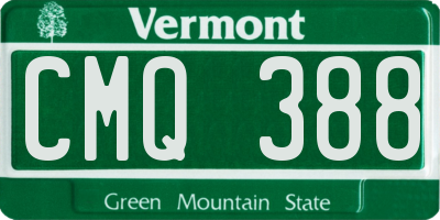 VT license plate CMQ388