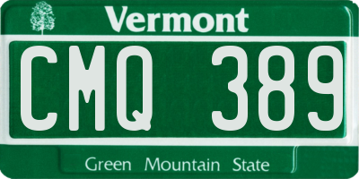 VT license plate CMQ389