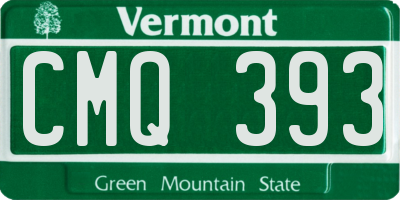 VT license plate CMQ393
