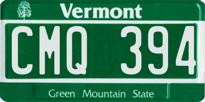 VT license plate CMQ394