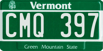 VT license plate CMQ397