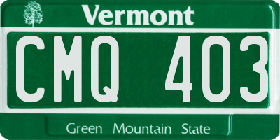 VT license plate CMQ403