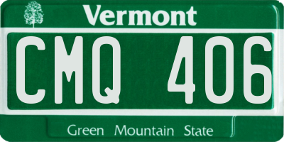 VT license plate CMQ406