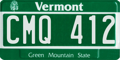 VT license plate CMQ412