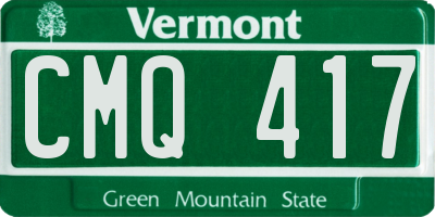 VT license plate CMQ417