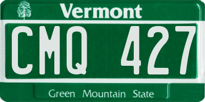 VT license plate CMQ427