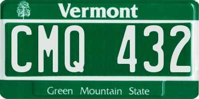 VT license plate CMQ432