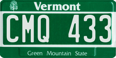 VT license plate CMQ433
