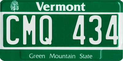 VT license plate CMQ434