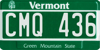 VT license plate CMQ436