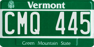 VT license plate CMQ445