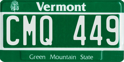 VT license plate CMQ449