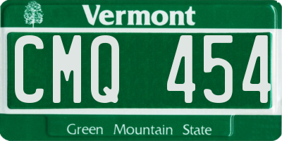 VT license plate CMQ454